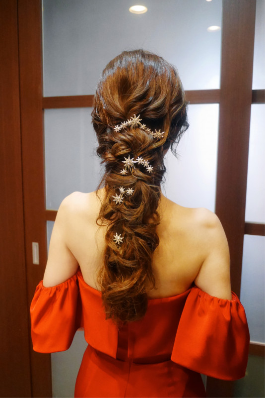 文定造型,後編髮造型