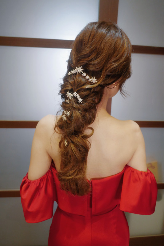 文定造型,後編髮造型